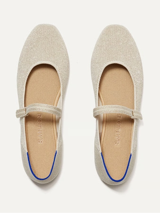 Rothy's Shoes - Rothy's Women's metallic gold/Cream Mary Jane Flats